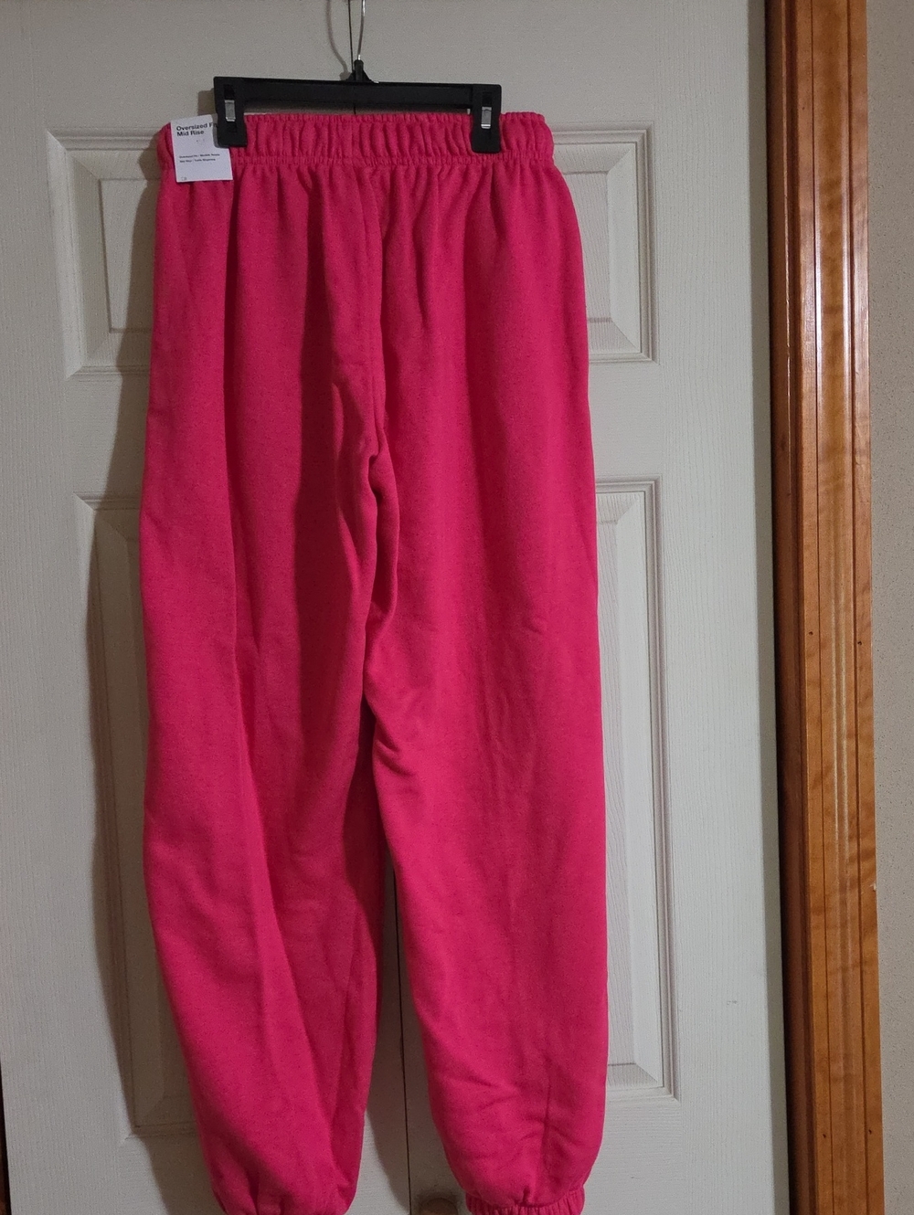 Nike Womens Hot Pink Fleece Joggers with White Logo - Picture 3 of 3